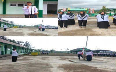 MTs Negeri 2 Bolsel Laksanakan Upacara Bendera, Kepala Madrasah Sampaikan Pesan Peringatan Maulid Nabi Muhammad SAW